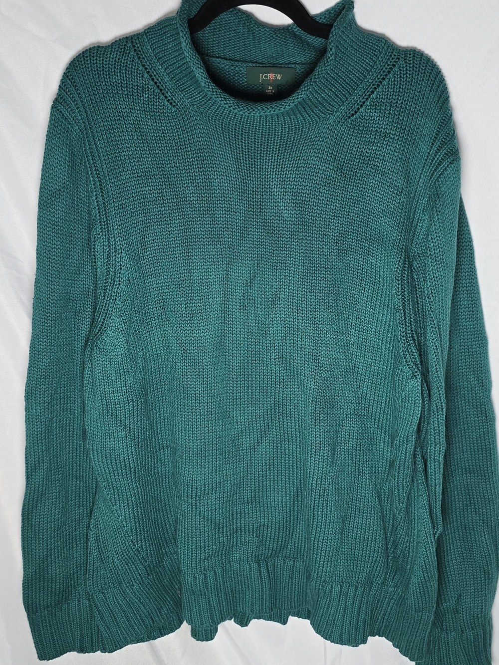 J. Crew Green Crewneck Roll Neck Relaxed Fit Sweater Winter Fall Staple, 3X